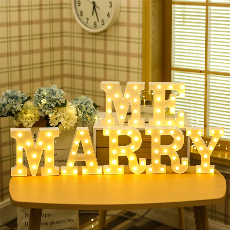 

LED Luminous Alphabet Light Number Lamp Letter Light for Christmas Wedding Birthday Wall Decoration Night Light Home Accessories