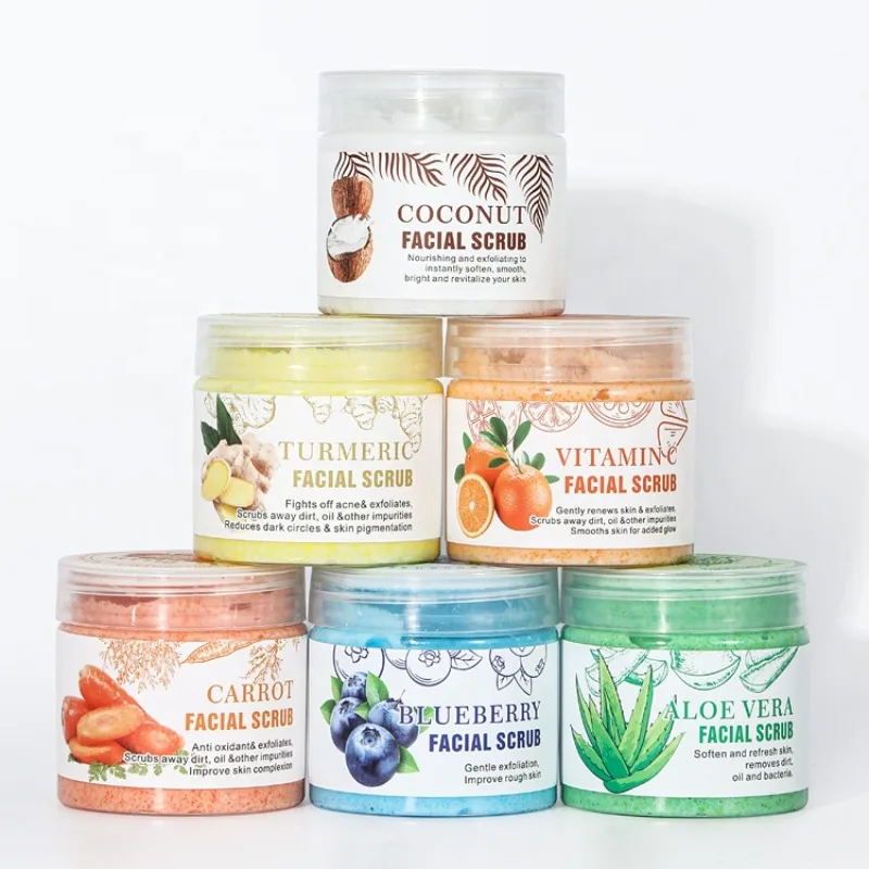 

Natural Organic Facial Scrub Private Label Exfolianting Whitening Body Scrub Sugar Fruit Whipped Face Scrub