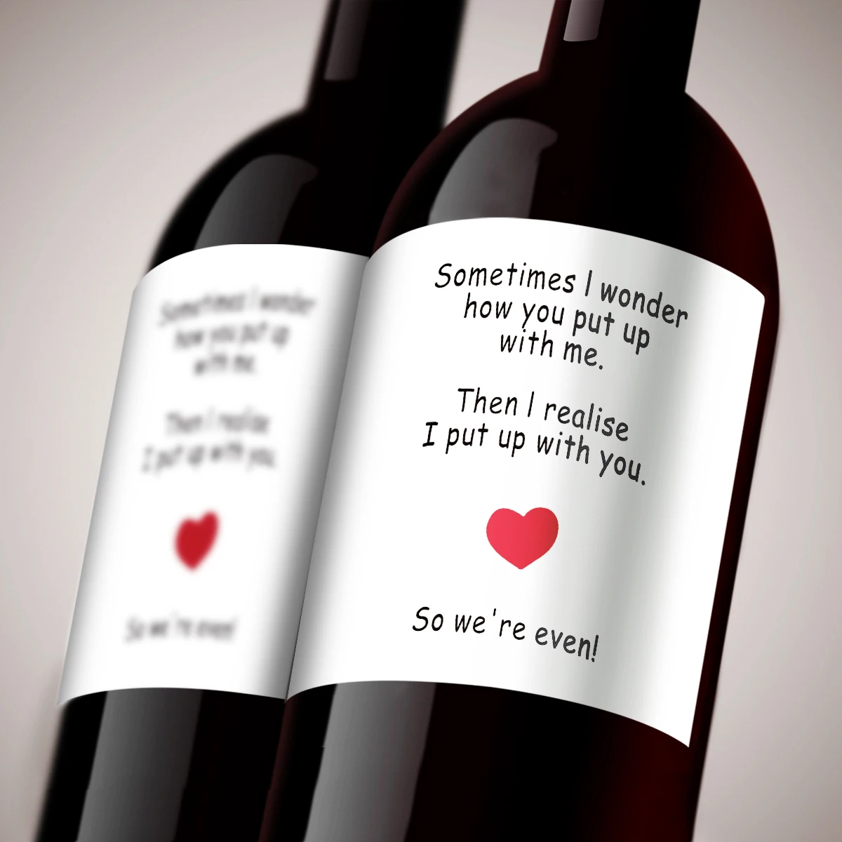 4-Pack Humorous Wine Bottle Stickers – “We Put Up With Each Other” Novelty Self-Adhesiv... - SKU HWBS1750 - UGI Pack...