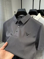 Polo d'été décontracté pour hommes, à la mode, de luxe, Design en Relief, manches courtes, haute qualité, élastique, respirant, séchage rapide, t-shirt 2