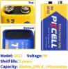 PKCELL 10PCS 6F22 9V Heavy Duty Battery Long-lasting Carbon Zinc Batteries for Detectors and Electronics 3