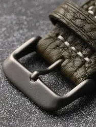 Matte Titanium Lightweight Buckle in Genuine Leather Strap (20mm)