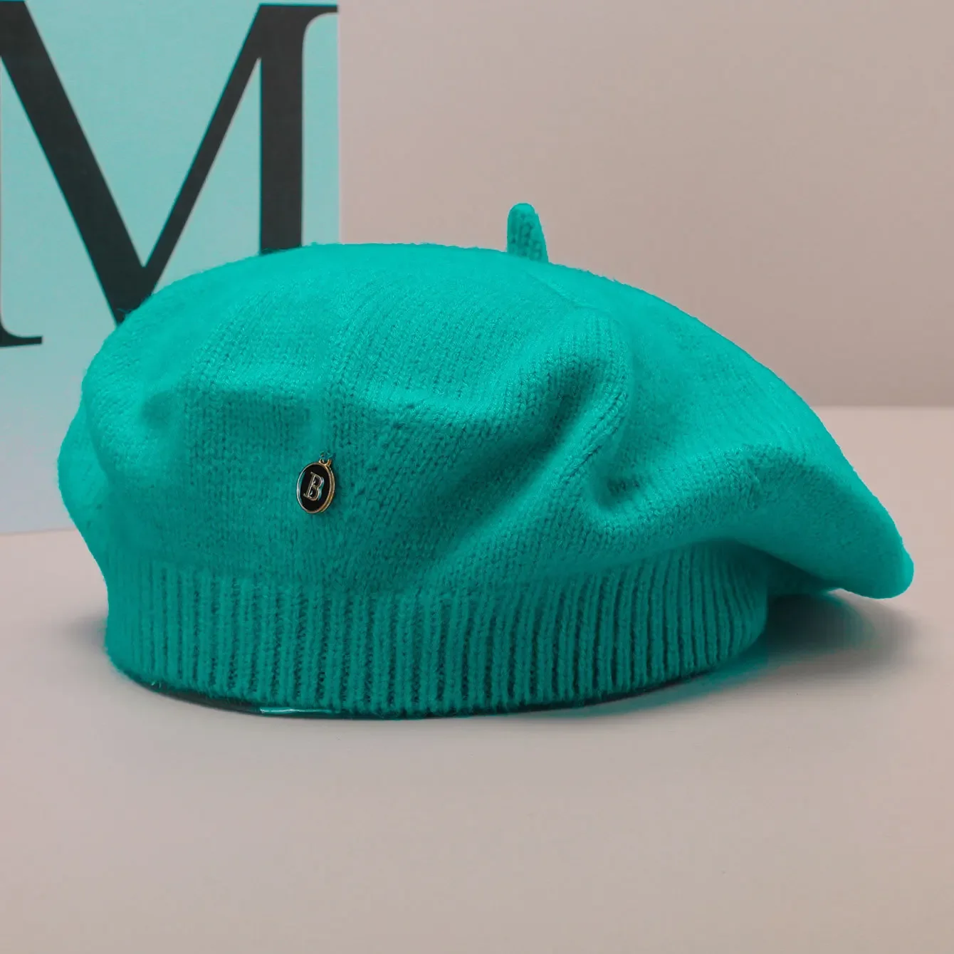 Hat 12 - Colorful Women Beret Elegant Stewardess Hat Berets In Stock Air Stewardess Hat Unisex Design, Wool Felt  main image 3