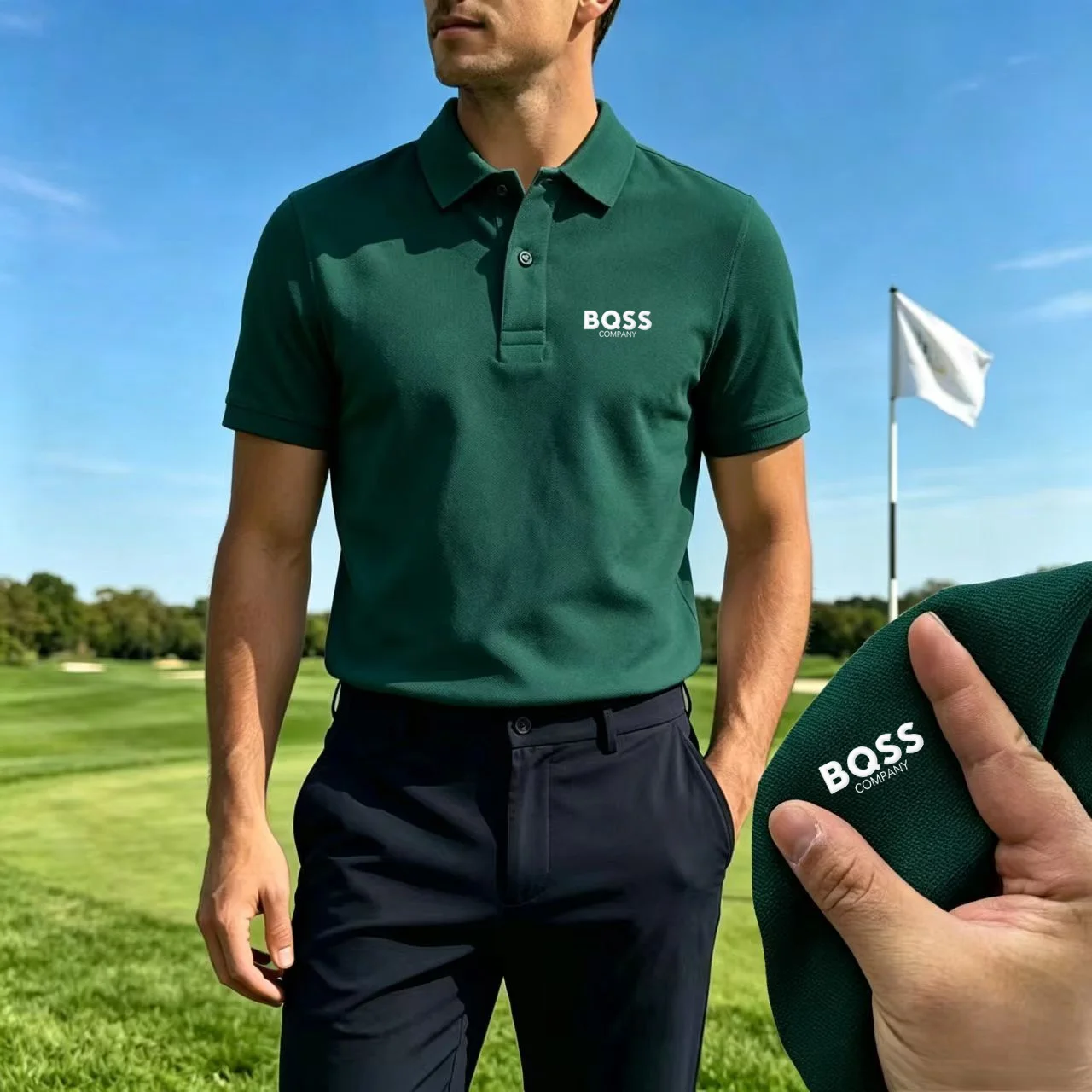 Nuova Camicia POLO da Uomo con Ricamo, Tinta Unita, Business Casual, Moda Estiva, Manica Corta, Comoda e Traspirante - immagine 5