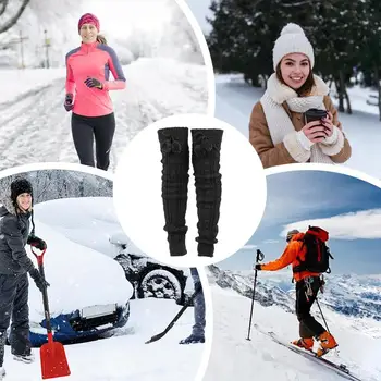 Heated Socks Women 1 Pair Thermal Socks USB Heated Slippers Over The Knee Heated Socks For Hiking Camping Skiing Fishing 4