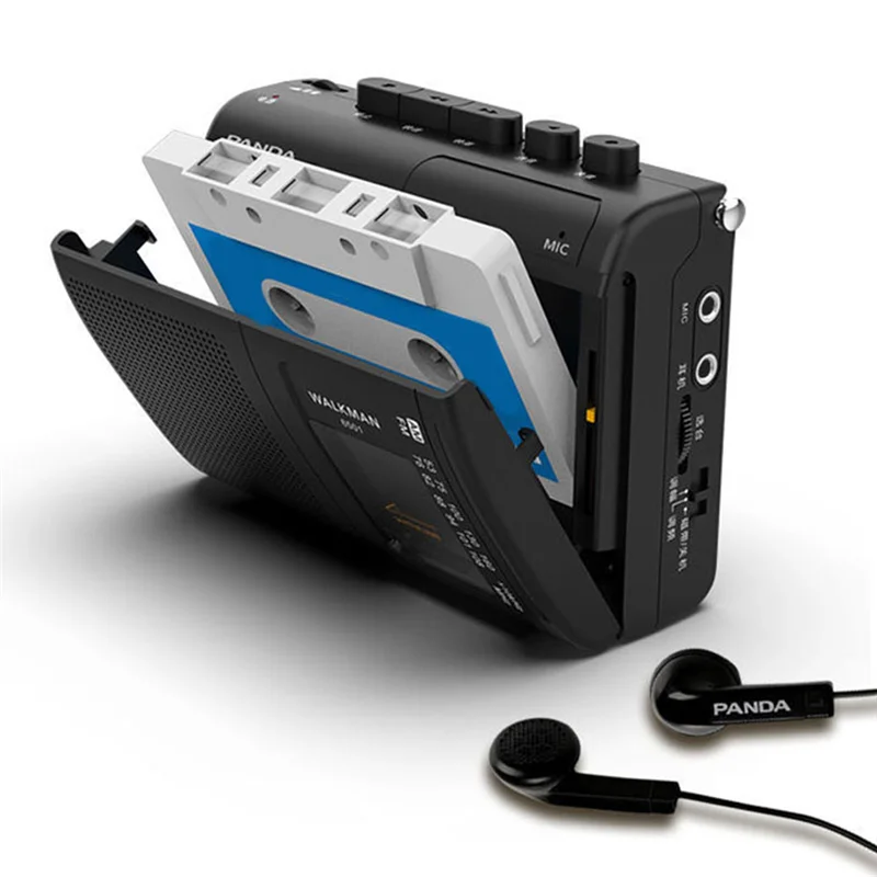 Panda 6501 Nastro Portatile Radio Am/Fm Lettore Musicale A Cassetta Retrò Registratori A Nastro Walkman Con Altoparlante 3.5Mm Riproduzione Di Cuffie