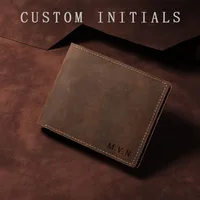 Vintage Dolars Money Men's Wallet Clip Banknote Holders Leather Thin Crazy Horse Cowhide Clips Luxury Man's Wallets Card Holder 1