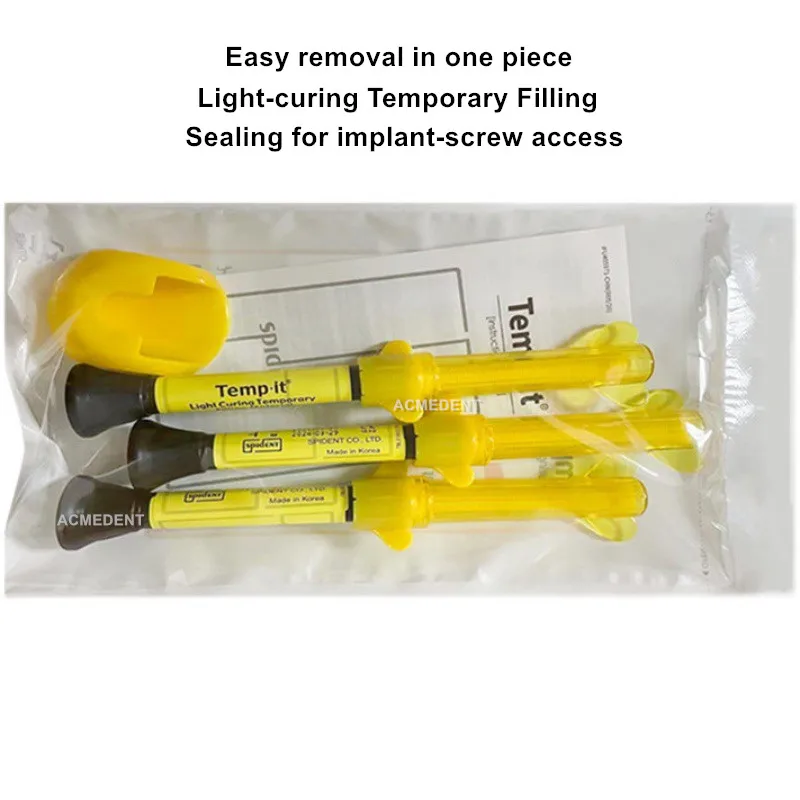 

3Pcs Dental SPIDENT Temp it Light Cure Temporary Inlay Filling Yellow Onlay
