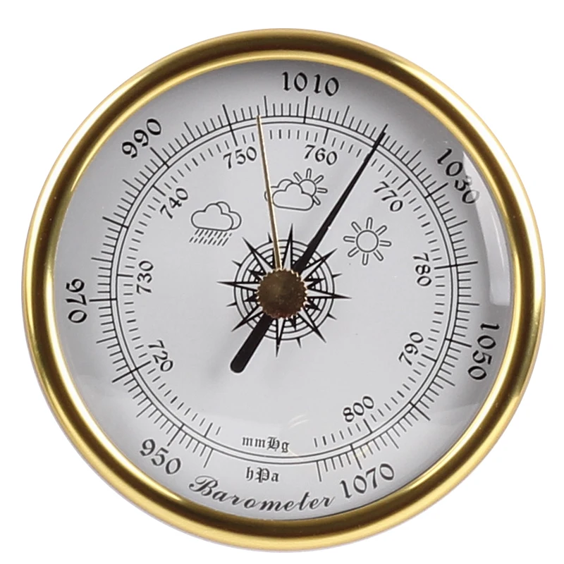 New 1pcs Quality Aneroid Atmospheric Air Pressure Barometer 2-5/6-Inch  Diameter Round Dial Trac Outdoor Fishing Barometer White