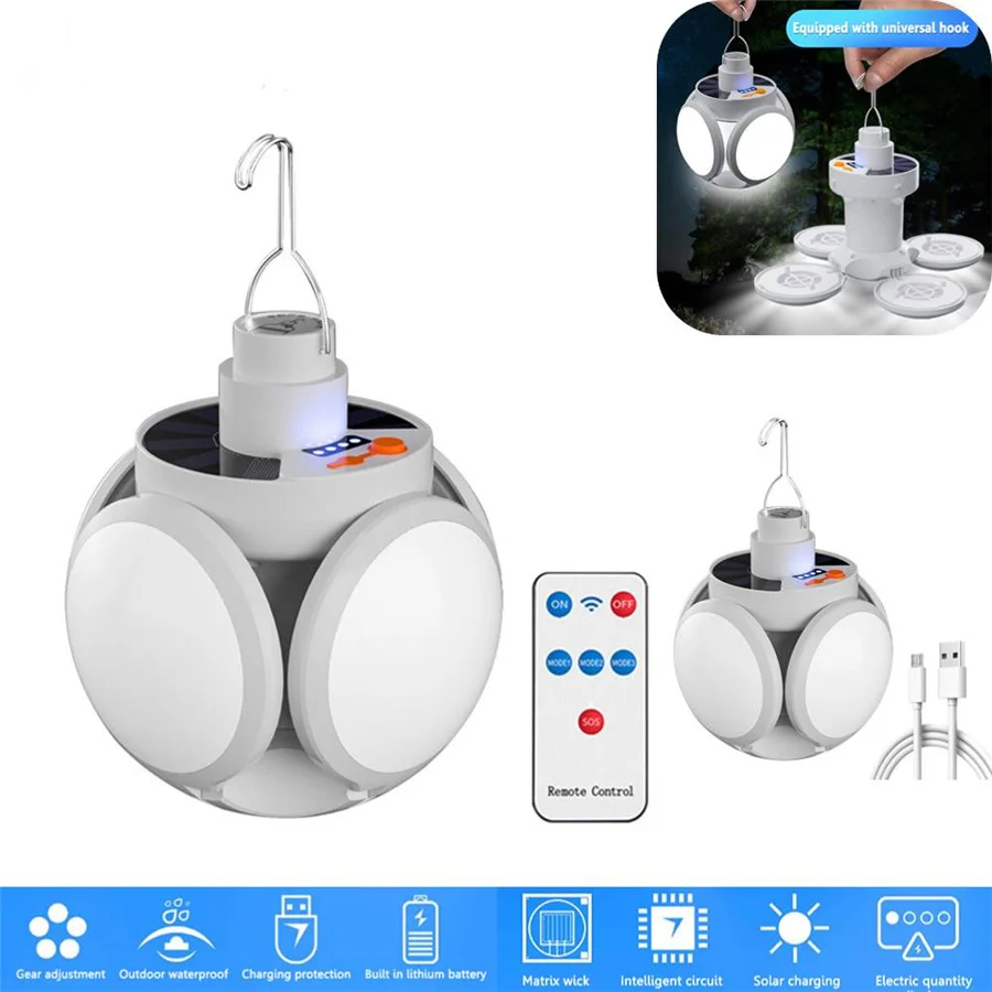 Led Solar Camping Lights Outdoor Waterproof Tent Lamp Portable