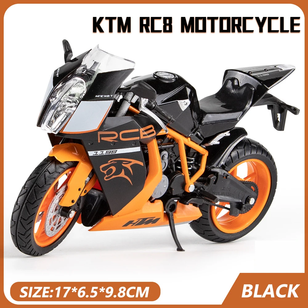 アオシマ 1/12 KTM 1190 RC8R 1:12 Scale KTM RC8 Alloy Motorcycle Model Diecast Car Toys