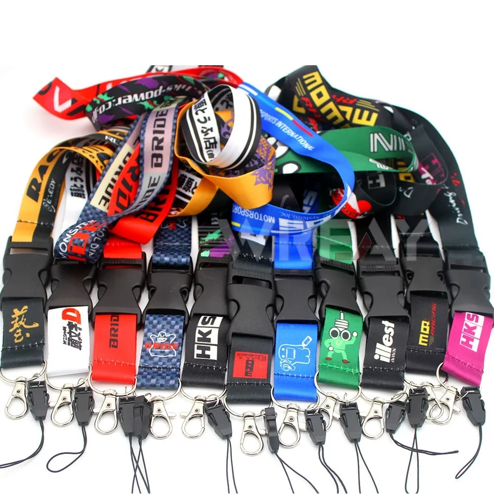 JDM Mugen Style Racing Lanyard Key Mobile ID Strap Refitting neck lanyards for keys
