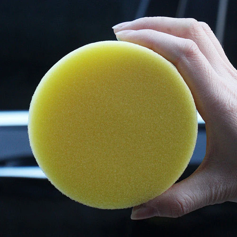 2X Car Polishing Waxing High-density Sponge Yellow Washing Pressures Edge Foam Auto E Wax Polishes Paint Care Available Cleaner