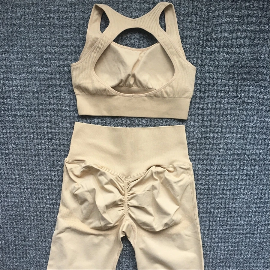 2024 Plus XL Seamless Women Fitness Arise Epic Yoga Sets High Waist Gym Scrunch Leggings Sports Bra Workout Active Wear Suits