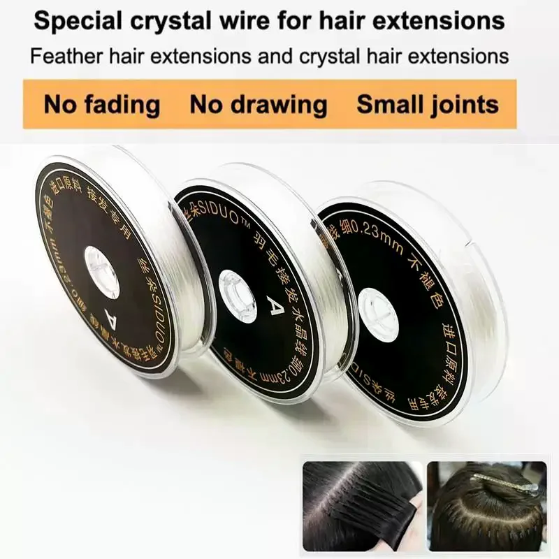1 Rotolo da 60M di Filo Elastico in Cristallo per Salone, per Cucire Decorazioni, Creare Trecce, Extension e Parrucche - immagine 3