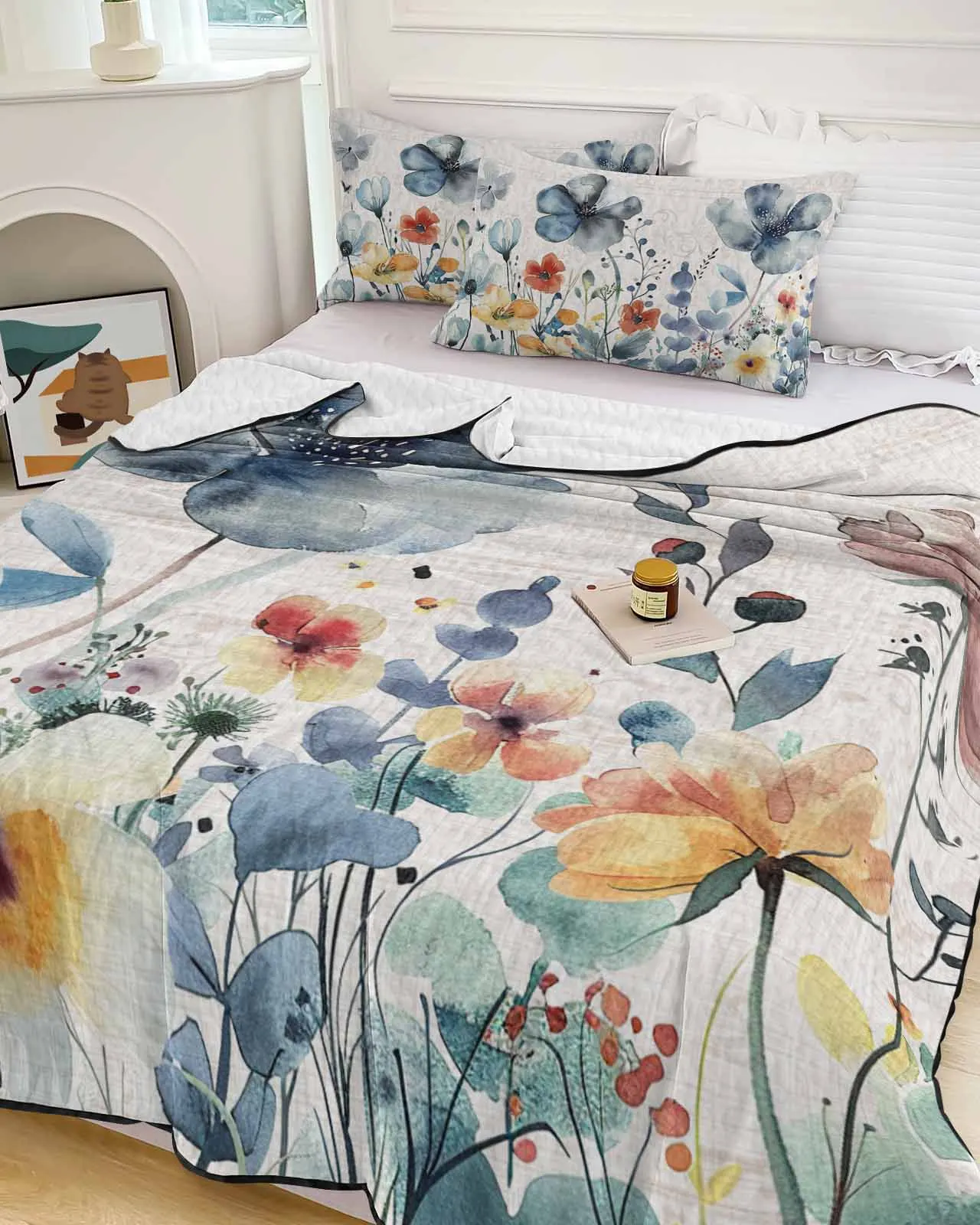 spring-plant-wildflower-countryside-style-summer-cooling-quilt-air-condition-blanket-comfortable-lightweight-bedroom-thin-quilt