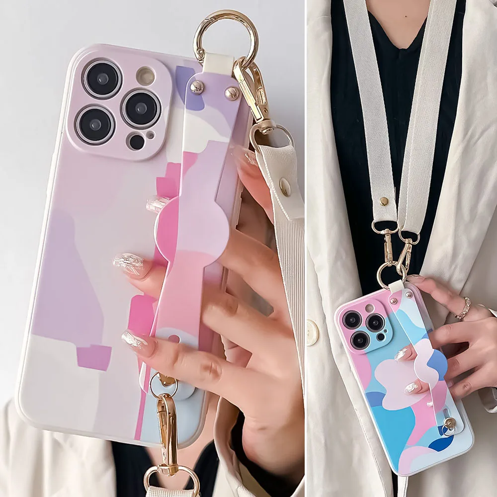 Leather Case For Huawei P60 P50 P40 P30 Pro Lite Art Cover With Crossbody Strap Card Slots, Mini