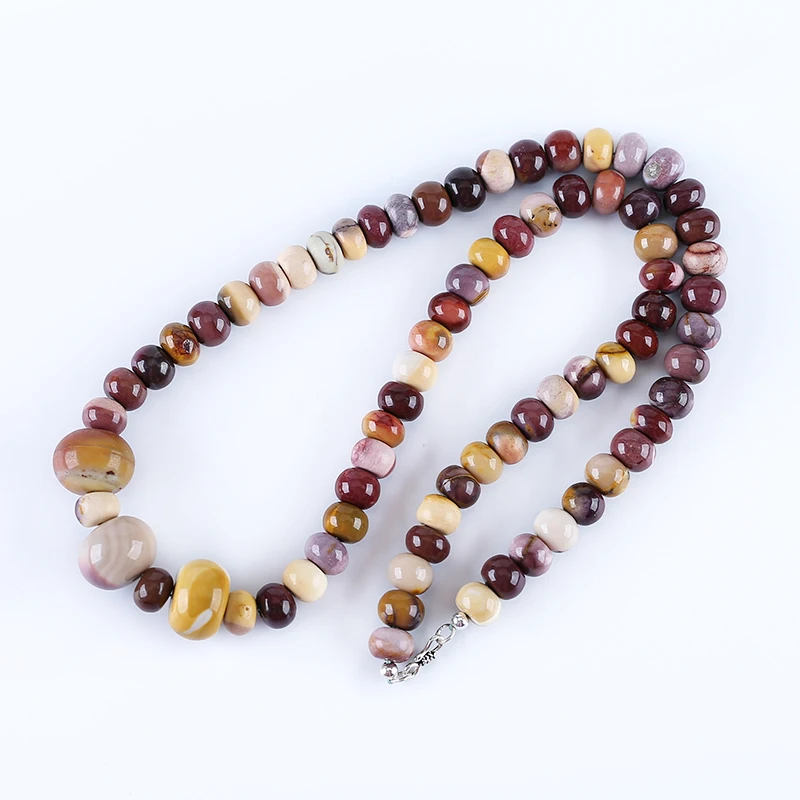 Fine Jewelry Natural Stone Mookite Jasper Necklace Accessories Beads For DIY Jewelry Making 18x14mm 10x8mm 23.6inch 99.4g