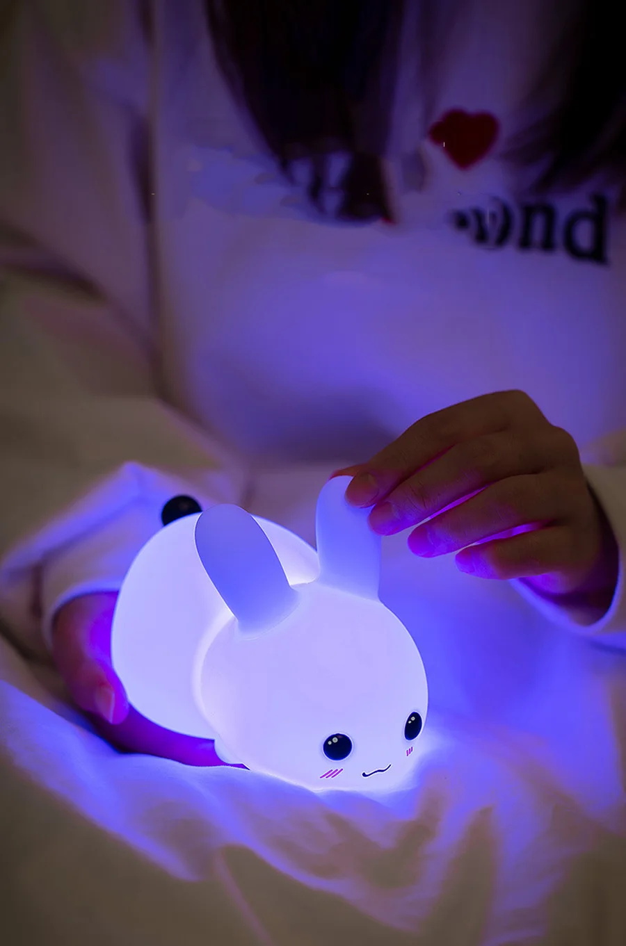 mi motion activated night light 2 Rabbit Night Light Silicone Dimmable Touch Sleeping Lights USB Rechargeable Children's Night Lamp RGB Remote Cute Feeding Lamps dinosaur light