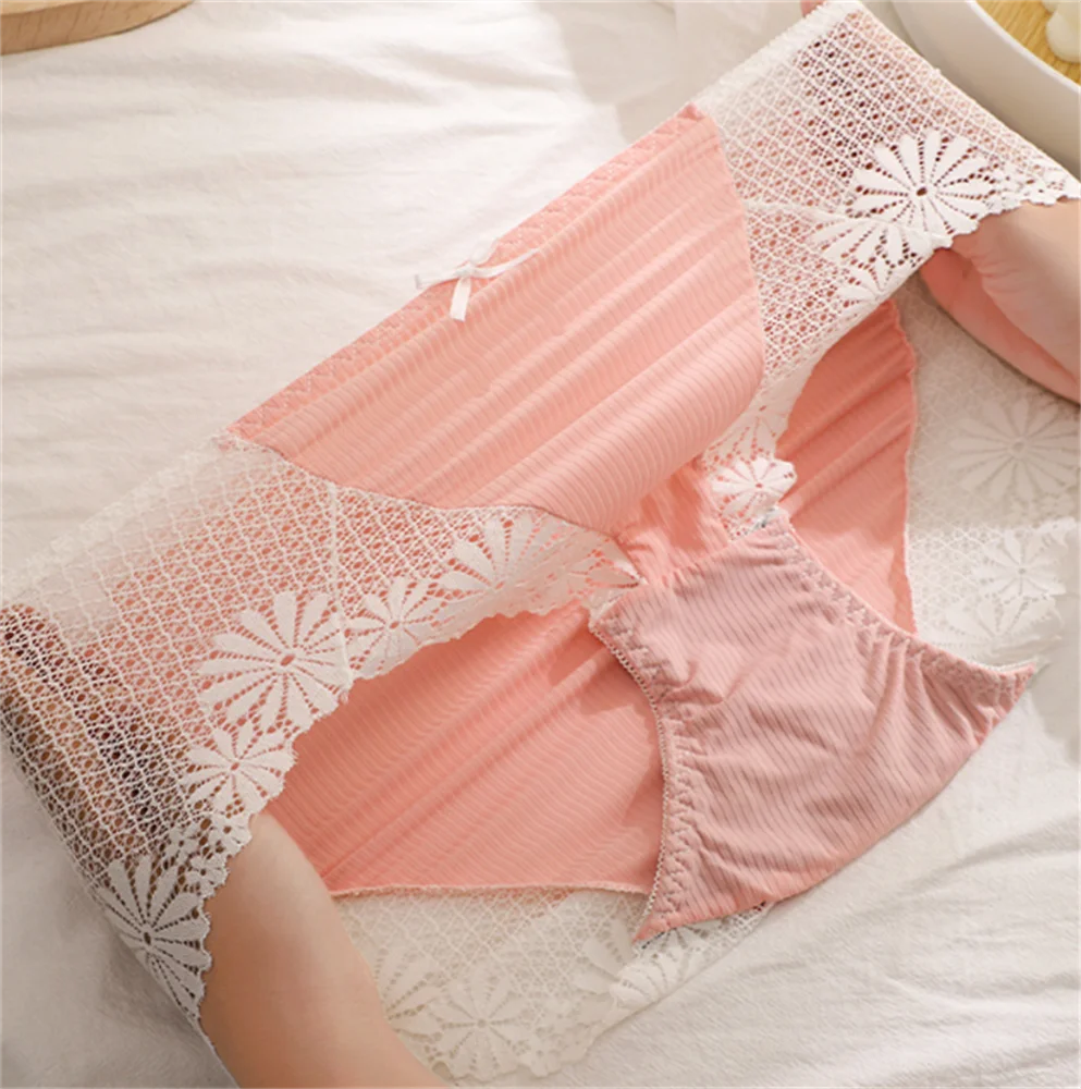 أزياء التباين اللون السيدات الملابس الداخلية الدانتيل فراشة زائد أسفل ملف سلس مثير الجلد ودية تنفس فتاة قاع