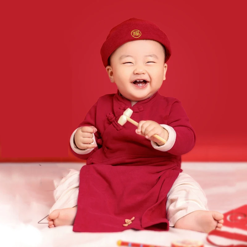 2024New Chinese Hanfu For Baby Kids Boys Chinese New Year Outfit