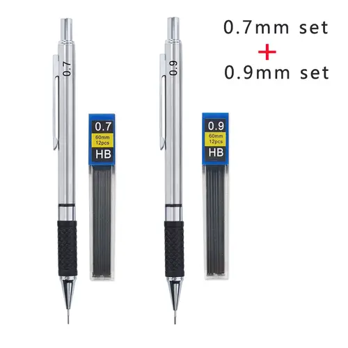 Metal Mechanical Pencil Set with Pencil Grip, Leads Art Drawing Student Office Supplies 0.5/0.7/0.9/2.0mm Automatic Pencil - Image 12