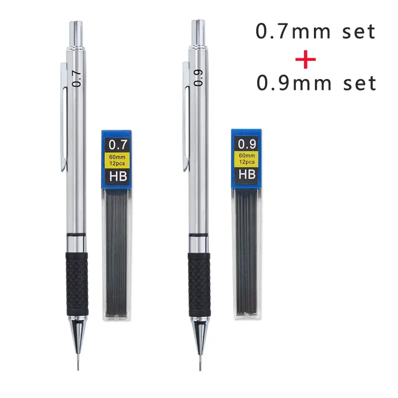 Metal Mechanical Pencil Set with Pencil Grip, Leads Art Drawing Student Office Supplies 0.5/0.7/0.9/2.0mm Automatic Pencil - Image 12
