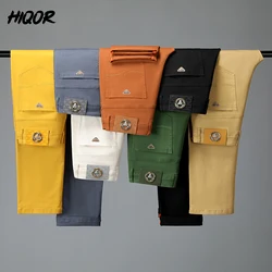 HIQOR 7 Colors Men Spring Autumn Casual Long Trousers Male Suit Pants New In Business Solid Summer Straight Pants Big Size 28-40