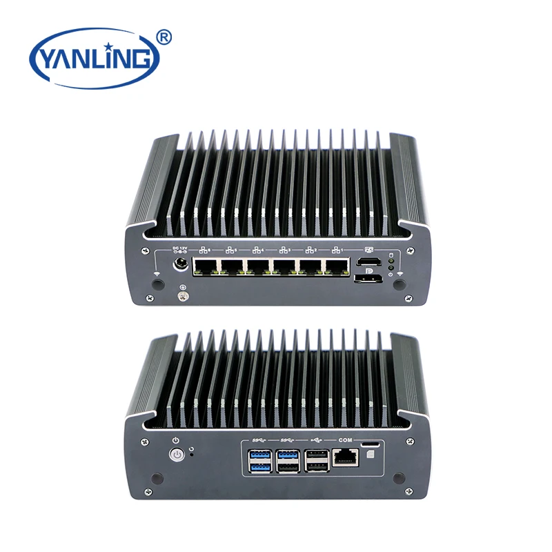 고품질 I7 네트워크 서버 4 POE 팬리스 산업용 PC 6 LAN 4G WiFi 지원