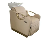 2023 New Design Electric Hair Salon Equipment Auto Shampoo Chair with Ceramic Shampoo Bowl ZY-SC142 1
