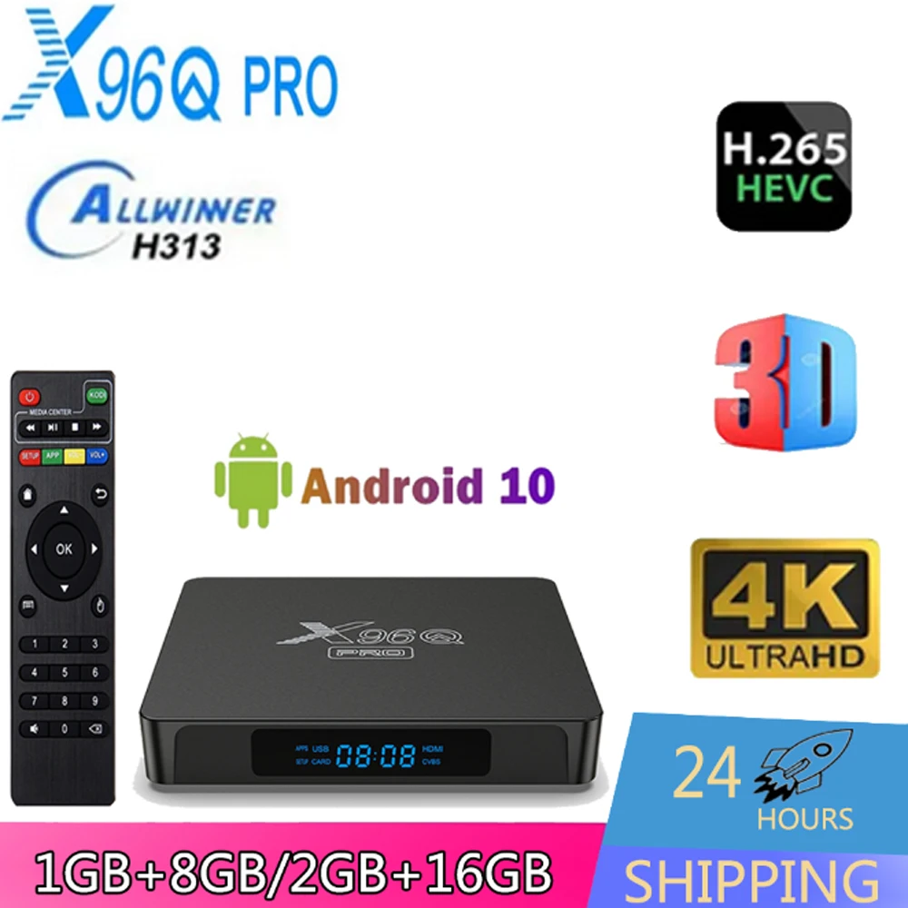 

X96Q PRO Android Smart TV Box Allwinner H313 Quad Core Android 10.0 2.4G+5G Dual WiFi 4K HD Output Smart TV Box X96Qpro