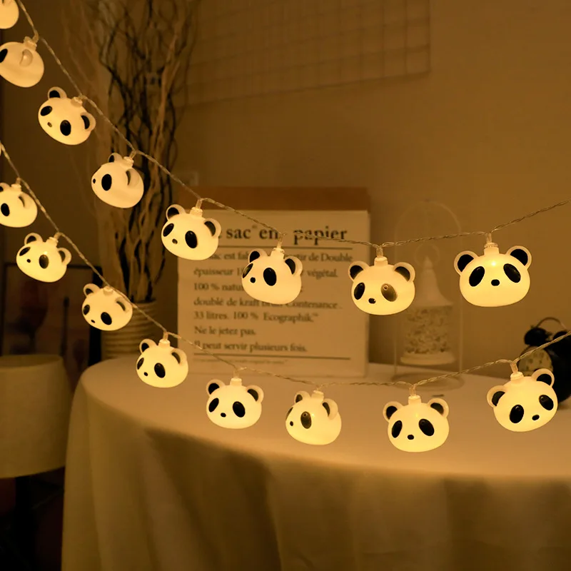 

Cute Panda String Lights 10/20LED Fairy Lighting Cartoon USB Battery Operated LED Kitchen String Light Night Lamps Room Light