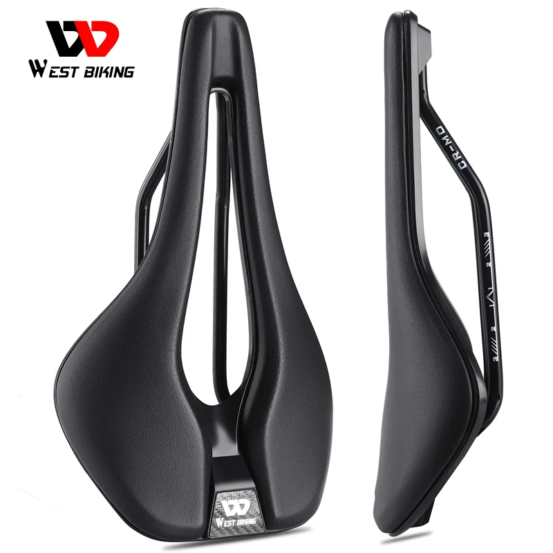 

WEST BIKING Bike Hollow Saddle Men Women MTB Road Bicycle Saddle CR-MO Steel Bow Shock Absorbing Bike Seat Cushion Cycling Parts