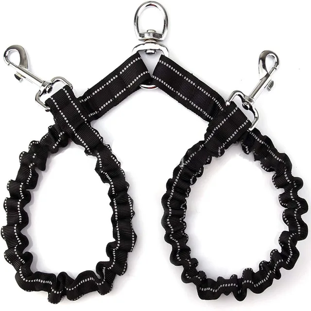 Dog Double Leashes Pet No Tangle Leash Coupler for Walking 2 Dogs Resilient Comfortable Shock Absorbing Reflective Leash 3