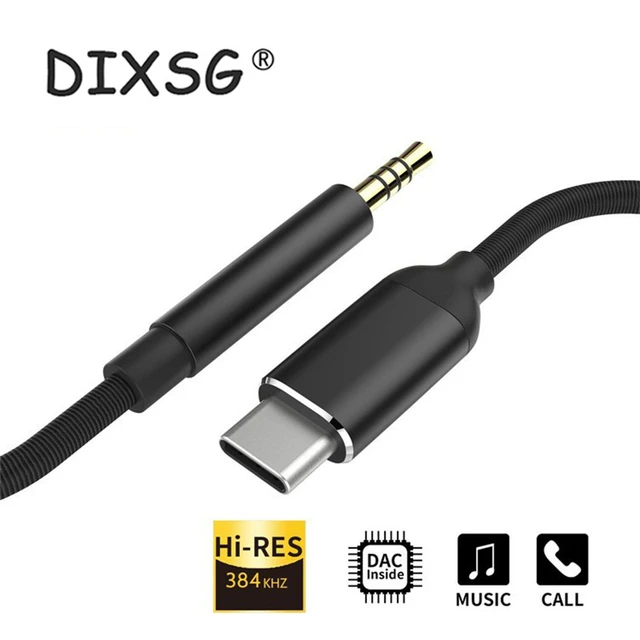 Câble auxiliaire USB C 1,2 m, adaptateur jack 3,5 mm de type C, cordon  audio d'extension 1/8 pour autoradio, casque, Samsung Galaxy S20 