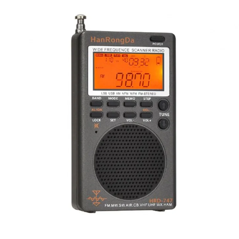 HRD747FullBandMiniRadioReceiverStereoRadioFMMWSWSSBLSBAIR