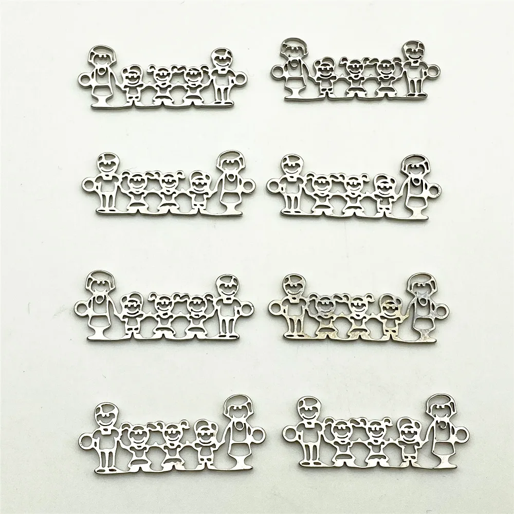 

4/6/10pcs Wholesale Stainless Steel Family Members Mold Tow Ring Connector Earring Bracelet Accessory Jewelry Make Tool