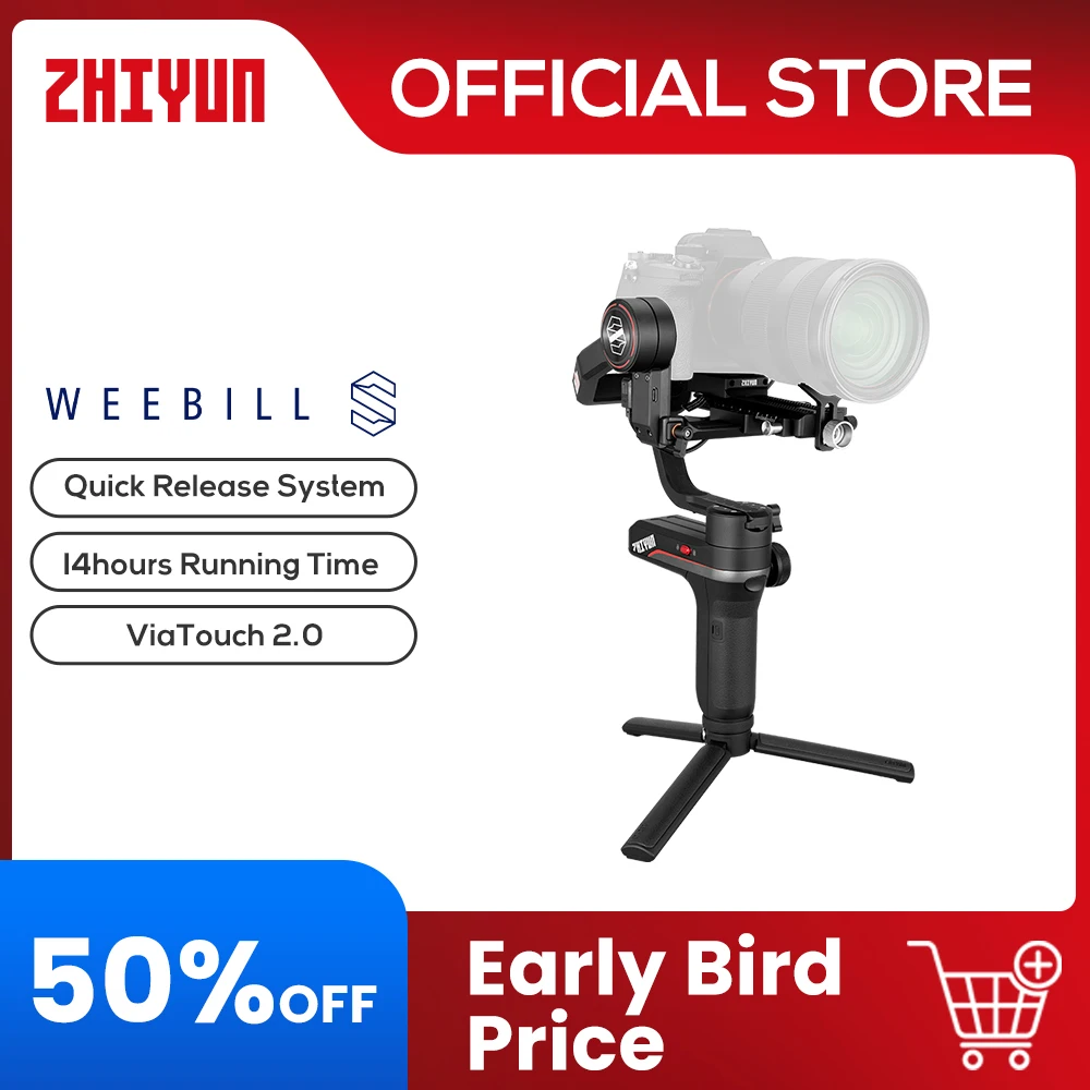 

ZHIYUN Official Weebill S 3-Axis Gimbal Handheld Stabilizer Quick Release Image Transmission for Canon Sony Mirrorless Camera