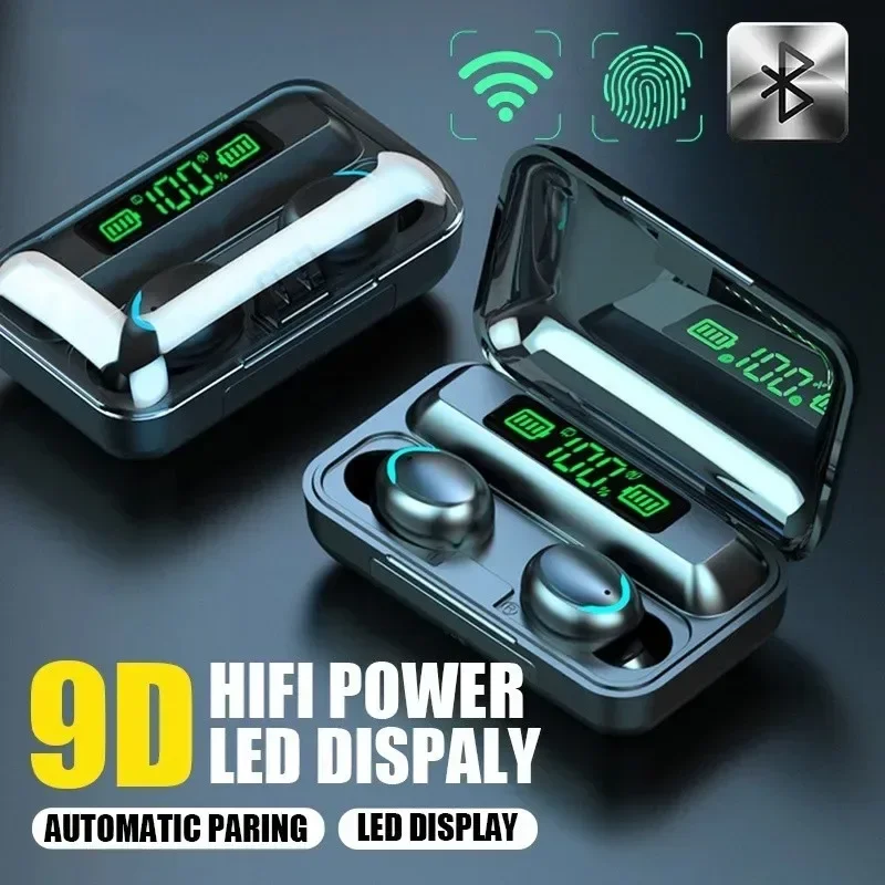 Bluetooth Headphones 9D Stereo High Bass Sport Earphones Handfree Touch Control Tws Wireless Earbuds Waterproof Headset 3