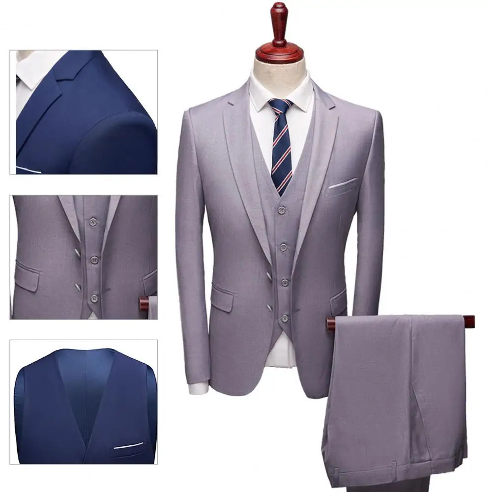 

Great Suit Separates Solid Color Pockets Business Suit Slim Fit Formal Suit Separates