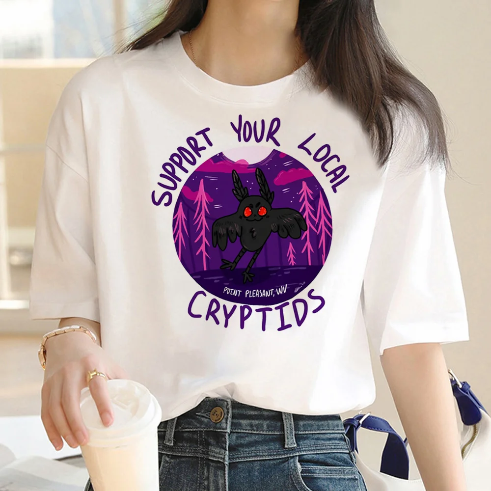 

mothman tshirt women Y2K top girl streetwear Japanese designer clothes