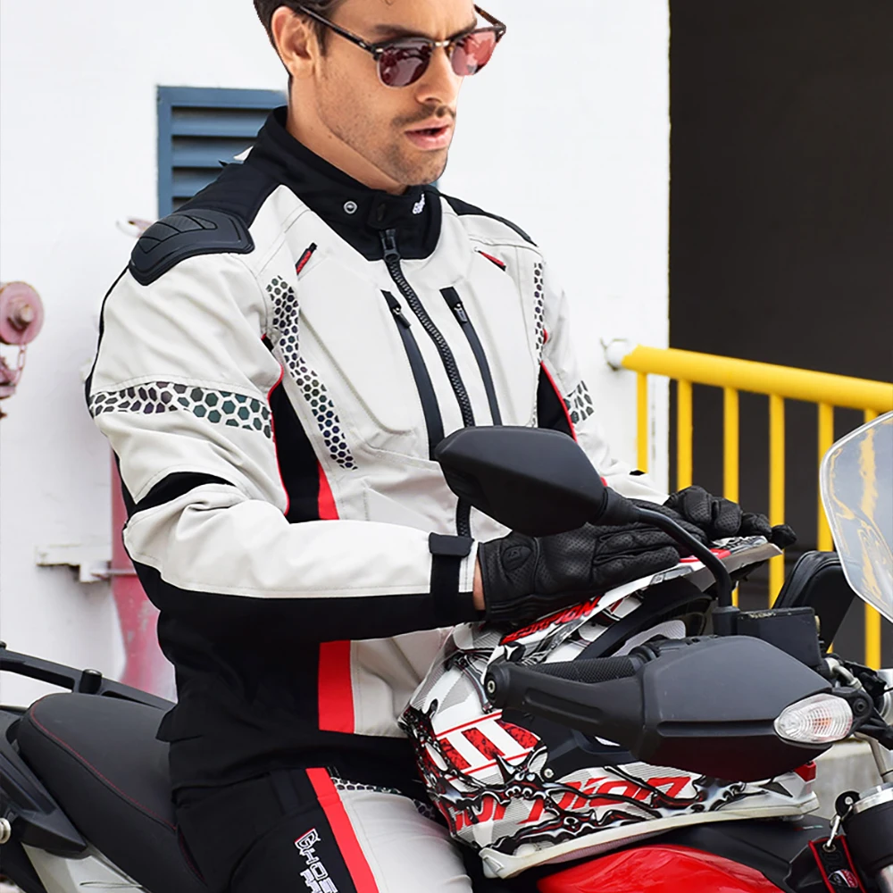 방수 오토바이 수트 보호 장비 포함 헤비 듀티 방풍 재킷 바지 어드벤처 투어링 및 장거리 라이딩용