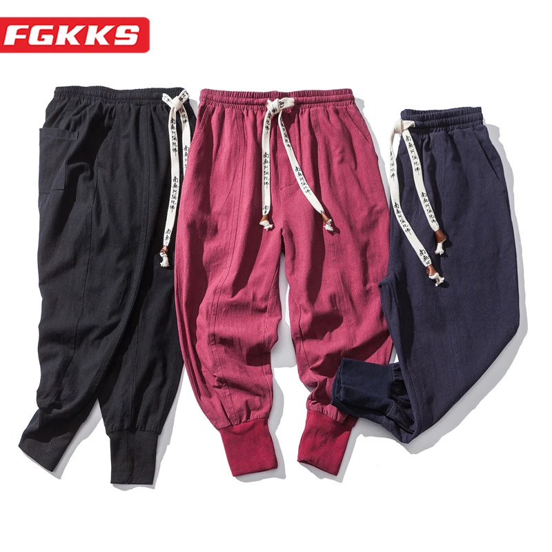 

FGKKS 2023 Casual Street Pants Men's Spring Summer New Hip Hop Corset Sweatpants High-Quality Design Fashion Brand Trousers Male