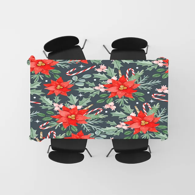 Red Poinsettia Tablecloth 5