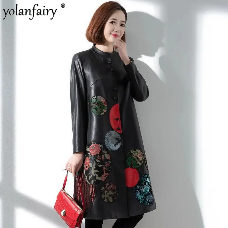 

2023 New Autumn Sheepskin Coat Women Leather Clothes Genuine Jakcet Korean Loose Large Top Chaqueta Cuero FCY