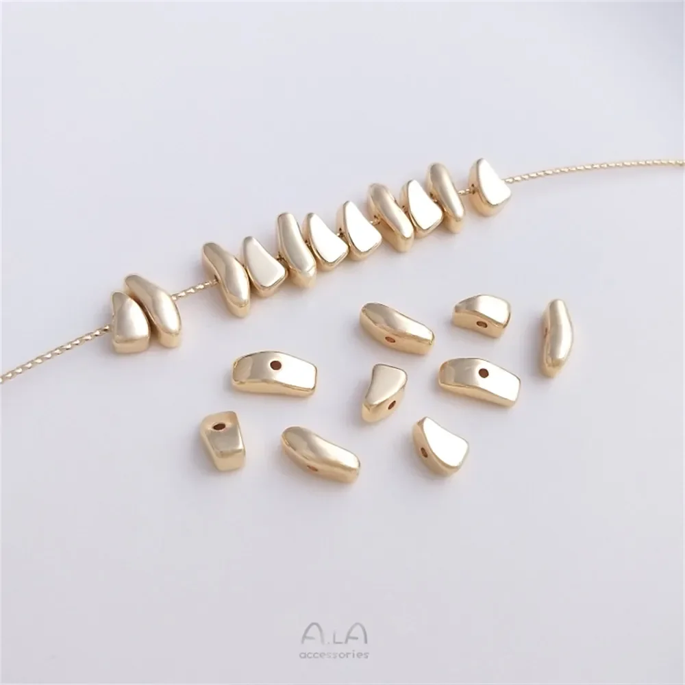 

Медная обернутая 14K Подлинная зеркальная бусина из драгоценных камней разбитое золото разделенные бусины неправильной геометрической формы diy