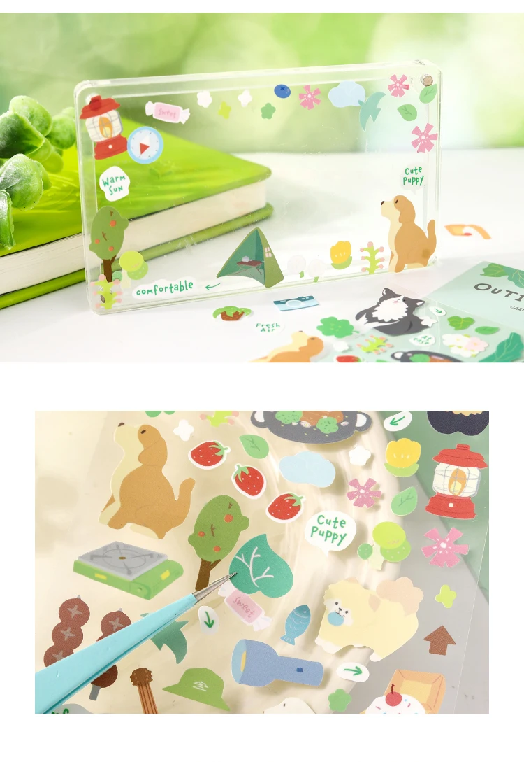 1 pc Pocket Life Diary Series Kawaii Cartoon Die Cut Sticker DIY Scrapbook Decor Journal Supplies Aesthetic Stationery
