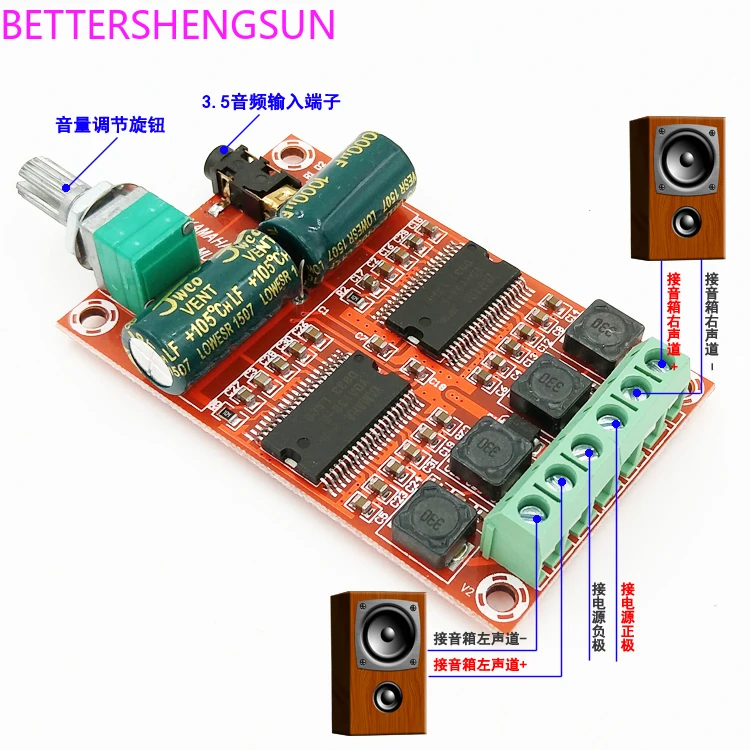 Digital Power Amplifier Board Dual-core chipset High-resolution Class D HD audio amplifier board with heat sink - 2