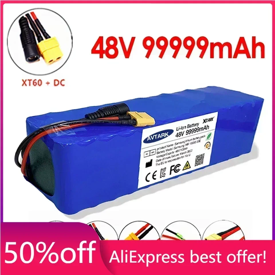 

High capacity 48V 100Ah 1000W 13S3P 99999Mah Li-Ion Battery 54.6V Li-Ion Battery Electric Scooter with Bms + Charger