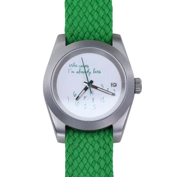 WILDFIRE New Who Cares Lt's Already Late Waterproof Leisure Nh35 Movement Sapphire Crystal Matte Silver Men's Mechanical Watches